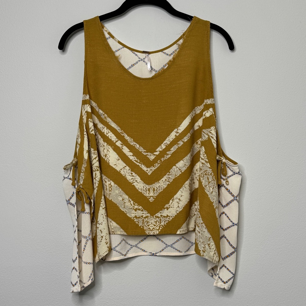 Free People Multicolored Side Tie-Up Tank Top Size Large